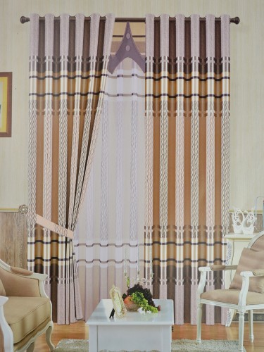 Angel Double-side Printed Pattern Ripples Custom Made Curtains (Color: Dark Medium Gray)
