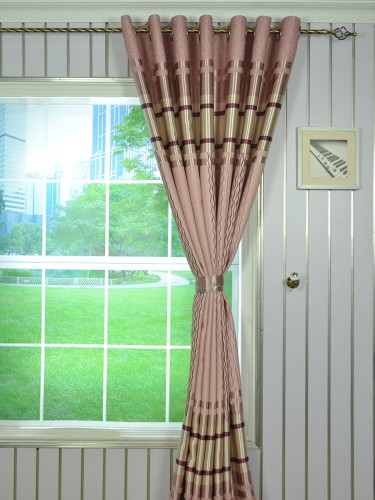Angel Double-side Printed Pattern Ripples Eyelet Curtain