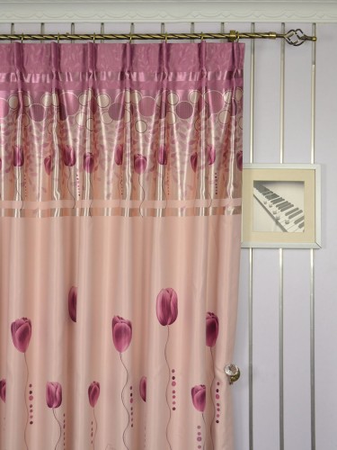 Angel Double-side Printed Pattern Roses Single Pinch Pleat Curtain Heading Style