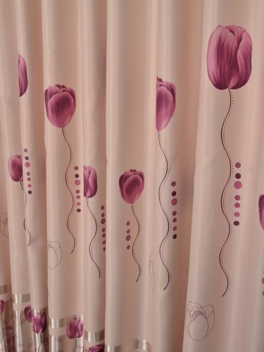 Angel Double-side Printed Pattern Roses Custom Made Curtains (Color: English Lavender)