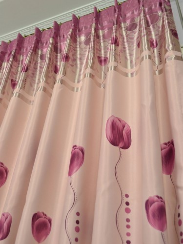 Angel Double-side Printed Pattern Roses Single Pinch Pleat Curtain Rose Pattern