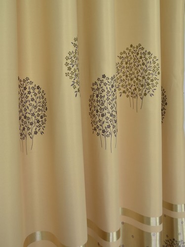 Angel Double-side Printed Pattern Burgeons Custom Made Curtains (Color: Apricot)
