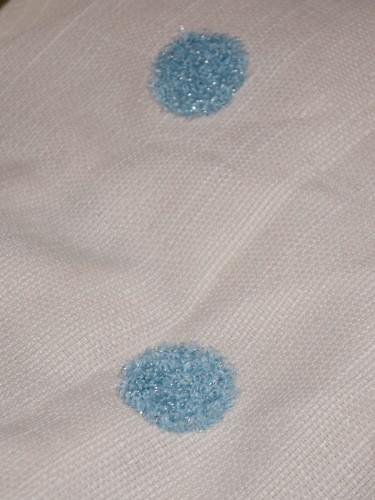 Isabel Embroidered Polka Dot Stitching Eyelet Curtain Celadon Green Fabric