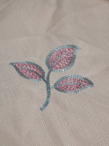 Isabel Embroidered Three Leaves Stitching Custom Made Curtains (Color: Carmine)