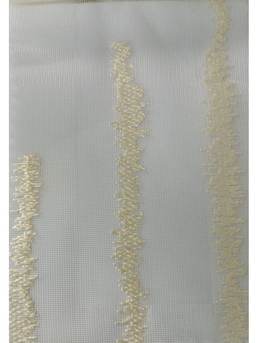 QY7121SI Gingera Lavenders Embroidered Custom Made Sheer Curtains(Color: Beige)