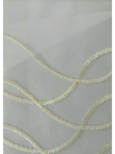QY7121SM Gingera Ripple Embroidered Custom Made Sheer Curtains(Color: Beige)