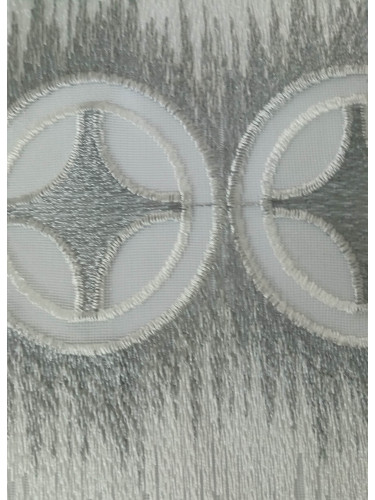 QY7121SN Gingera Embroidered Custom Made Sheer Curtains(Color: White grey)