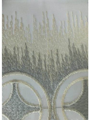 QY7121SN Gingera Embroidered Custom Made Sheer Curtains(Color: Beige grey)