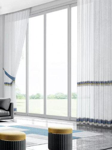 QY7121SR Gingera Embroidered Custom Made Sheer Curtains