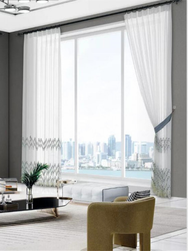 QY7121SY Gingera Embroidered Custom Made Sheer Curtains