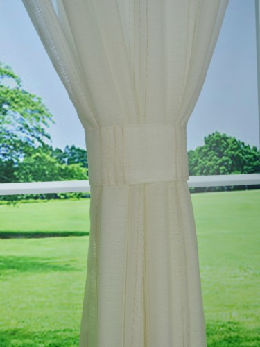QY7151SAA Laura Multi Type Faux Linen Versatile Pleat Sheer Curtains (Color: Snow)