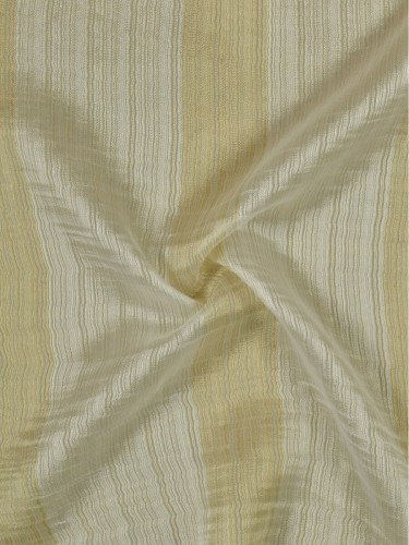 QY7151SCG Laura Colourful Striped Concealed Tab Top Sheer Curtains (Color: Cloud Dancer)