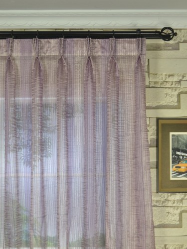 Qy7151sck Laura Colourful Striped Triple Pinch Pleat Sheer