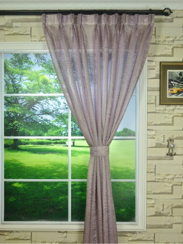 QY7151SCK Laura Colourful Striped Triple Pinch Pleat Sheer Curtains