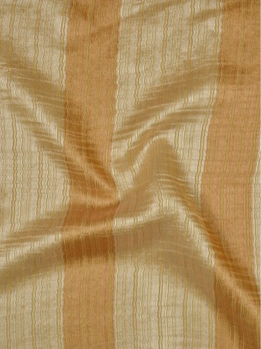 QY7151SCB Laura Colourful Striped Tab Top Sheer Curtains (Color: Peach)