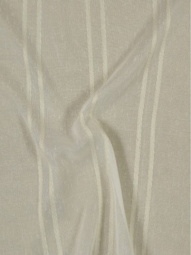 QY7151SD Laura Striped Faux Linen Custom Made Sheer Curtains (Color: Bright White)