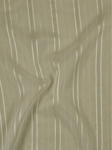 QY7151SEA Laura Striped Polyester Versatile Pleat Sheer Curtains (Color: Cloud Dancer)