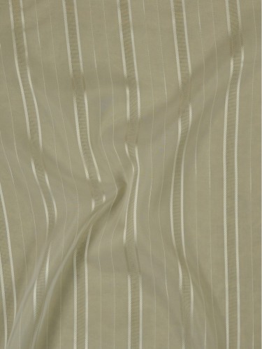 QY7151SEB Laura Striped Polyester Tab Top Sheer Curtains (Color: Cloud Dancer)