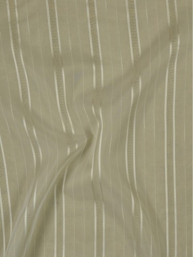 QY7151SEE Laura Striped Polyester Rod Pocket Sheer Curtains (Color: Cloud Dancer)