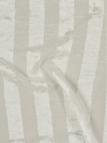 QY7151SFA Laura Crinkle Striped Versatile Pleat Sheer Curtains (Color: Cloud Dancer)