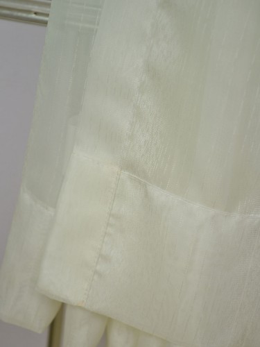 QY7151SIB Laura Snow Striped Tab Top Sheer Curtains Fabric Details