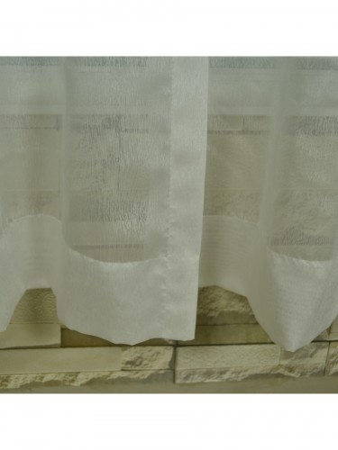 QY7151SJA Laura Solid Plain Dyed Versatile Pleat Sheer Curtains (Color: Cloud Dancer)