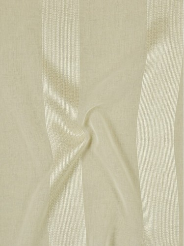 QY7151SKE Laura Striped Rod Pocket Sheer Curtains (Color: Alabaster Gleam)