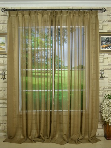 QY7151SKA Laura Striped Versatile Pleat Sheer Curtains