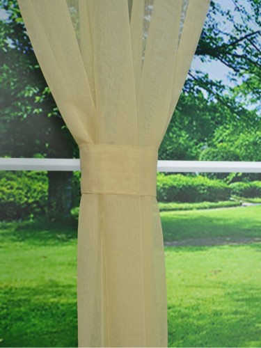 QY7151SMA Laura Rough Solid Versatile Pleat Sheer Curtains (Color: Alabaster Gleam)