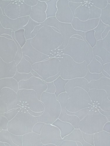 Gingera Hollow Out Embroidered Sheer Fabric Samples White Color