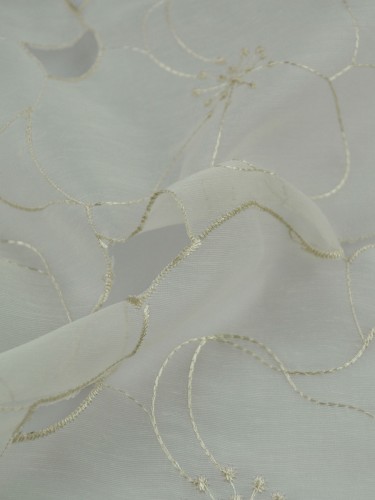 Gingera Hollow Out Embroidered Custom Made Sheer Curtains White Sheer Curtains (Color: Beige)