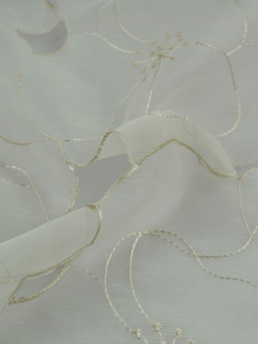 Gingera Hollow Out Embroidered Eyelet Sheer Curtains Panels White Ready Made (Color: Beige)