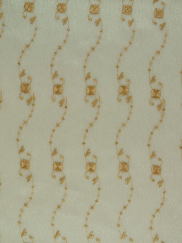 Gingera Daisy Chain Embroidered Sheer Fabric Samples Beige Color