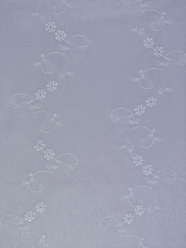 Gingera Vine Floral Embroidered Sheer Fabric Samples White Color