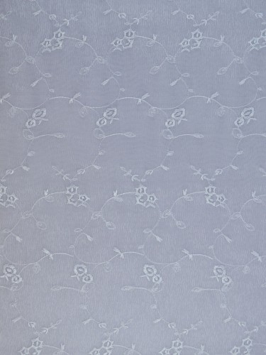 Gingera Damask Embroidered Sheer Fabric Samples White Color