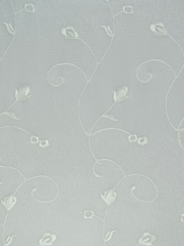 Gingera Floral Embroidered Eyelet Sheer Curtains Panels White Ready Made Online Ivory Color