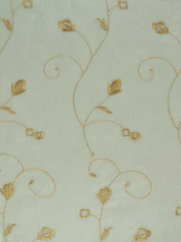 Gingera Floral Embroidered Sheer Fabric Samples Beige Color