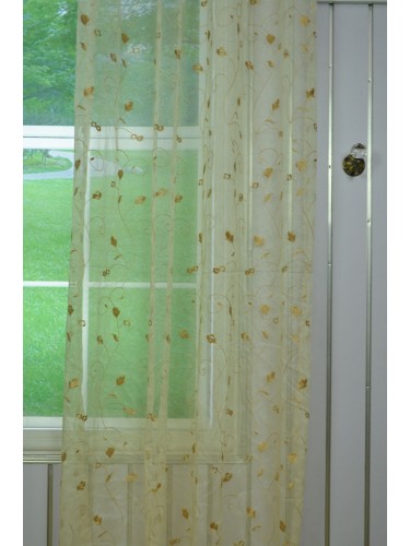 Gingera Floral Embroidered Eyelet Sheer Curtains Panels White Ready Made Online