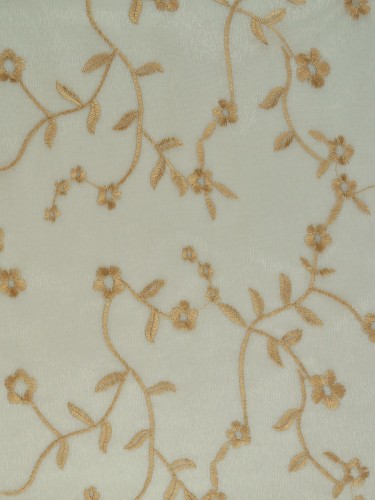 Gingera Branch Floral Embroidered Sheer Fabric Samples