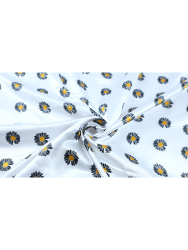 Wallaga 8124A Fashion Daisy Pattern Satin Custom Made Curtains(Color: White)