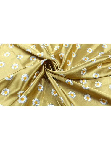 Wallaga 8124AS Fashion Daisy Pattern Satin Fabric Samples(Color: Yellow)