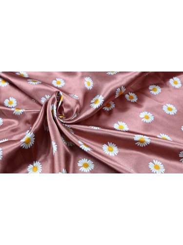 Wallaga 8124AS Fashion Daisy Pattern Satin Fabric Samples(Color: Pale violet red)