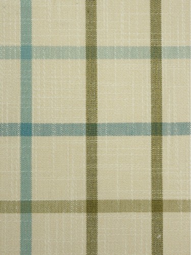 Hudson Yarn Dyed Small Plaid Blackout Double Pinch Pleat Curtains (Color: Capri)
