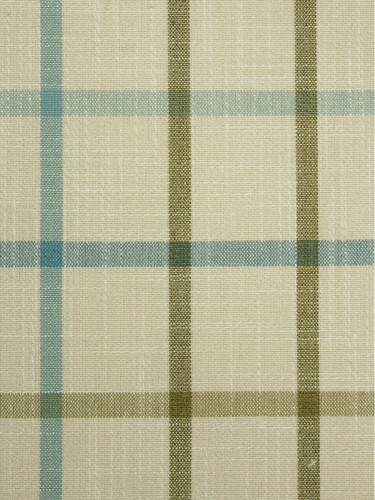 Hudson Yarn Dyed Small Plaid Blackout Custom Made Curtains (Color: Capri)