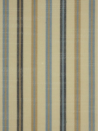 Hudson Yarn Dyed Striped Blackout Double Pinch Pleat Curtains (Color: Capri)