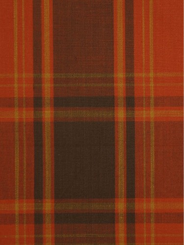Hudson Yarn Dyed Big Plaid Blackout Double Pinch Pleat Curtains (Color: Terra cotta)