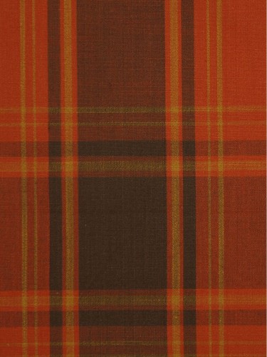 Hudson Yarn Dyed Big Plaid Blackout Custom Made Curtains (Color: Terra cotta)