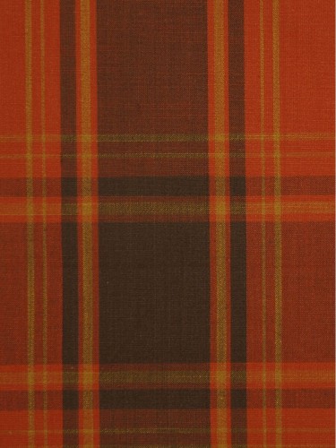 Hudson Yarn Dyed Big Plaid Blackout Fabrics (Color: Terra cotta)