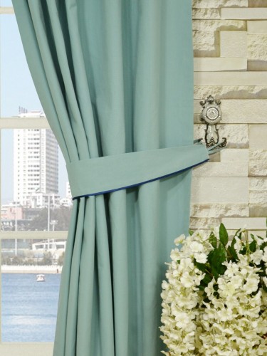 Moonbay Plain Concealed Tab Top Cotton Curtains Decorative Tiebacks