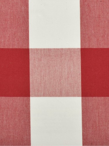 Moonbay Checks Concealed Tab Top Cotton Curtains (Color: Cardinal)